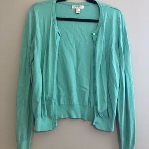 Forever 21 mint green button up cardigan